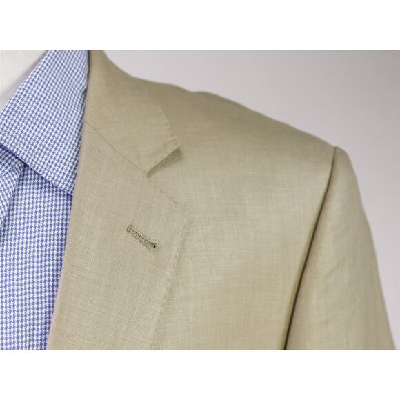 MySuit Custom Made Tan 100% Linen 2-Btn Blazer Jacket 44R - Picture 4 of 10